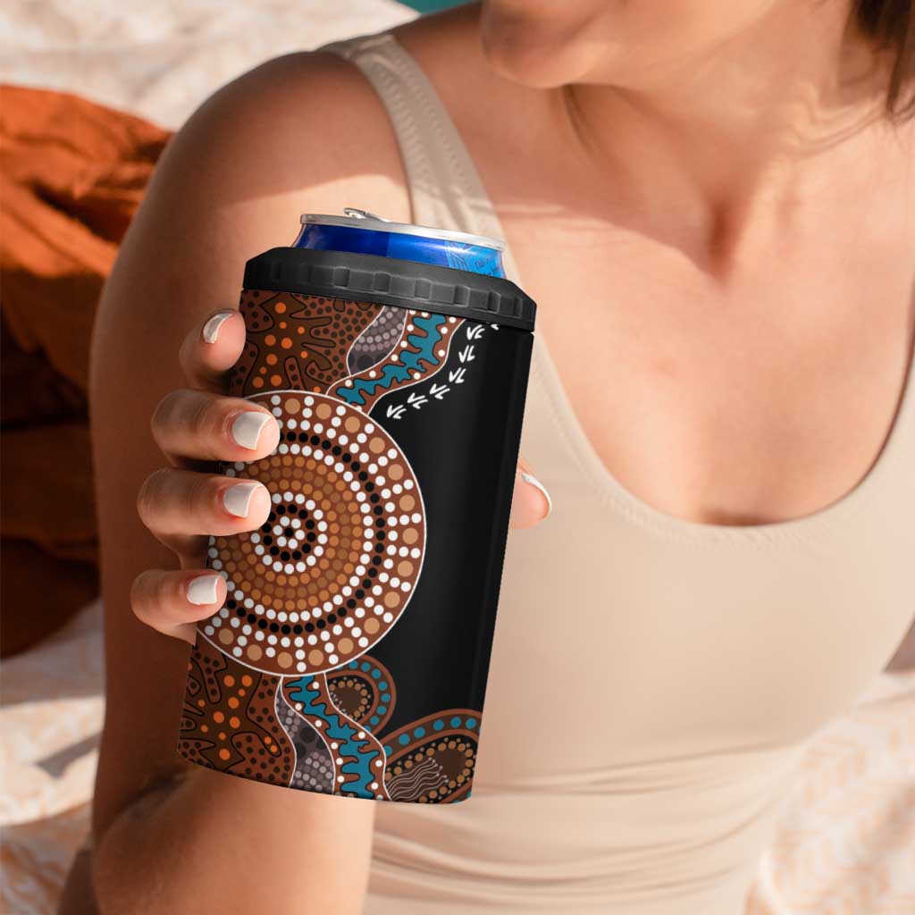 50 Years Of NAIDOC 4 in 1 Can Cooler Tumbler Strong and Proud Aboriginal Dot Painting No1