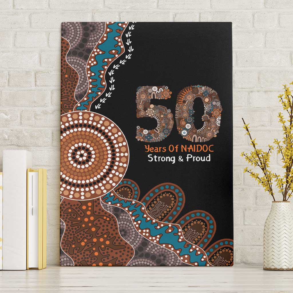 50 Years Of NAIDOC Canvas Wall Art Strong and Proud Aboriginal Dot Painting No1