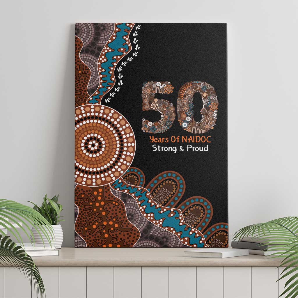 50 Years Of NAIDOC Canvas Wall Art Strong and Proud Aboriginal Dot Painting No1
