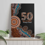 50 Years Of NAIDOC Canvas Wall Art Strong and Proud Aboriginal Dot Painting No1