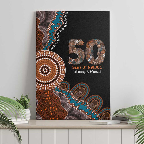 50 Years Of NAIDOC Canvas Wall Art Strong and Proud Aboriginal Dot Painting No1