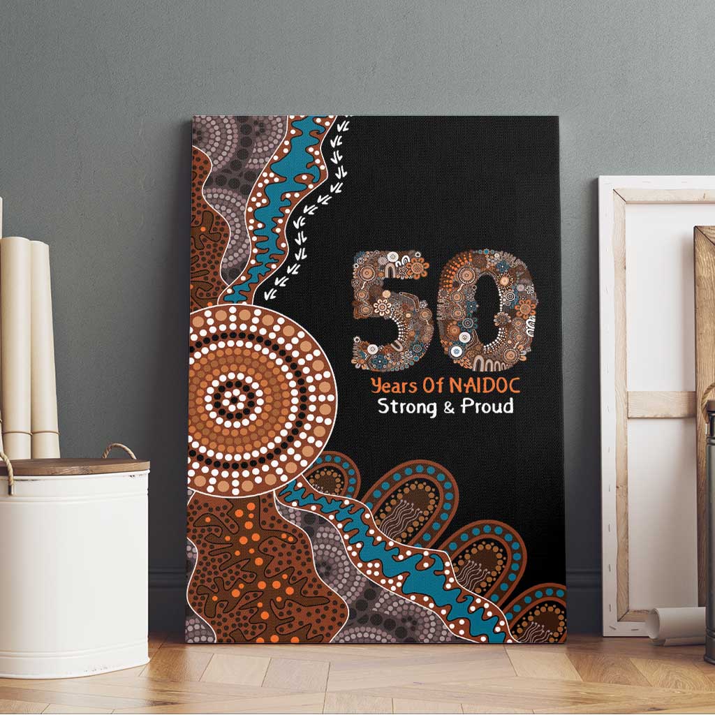 50 Years Of NAIDOC Canvas Wall Art Strong and Proud Aboriginal Dot Painting No1