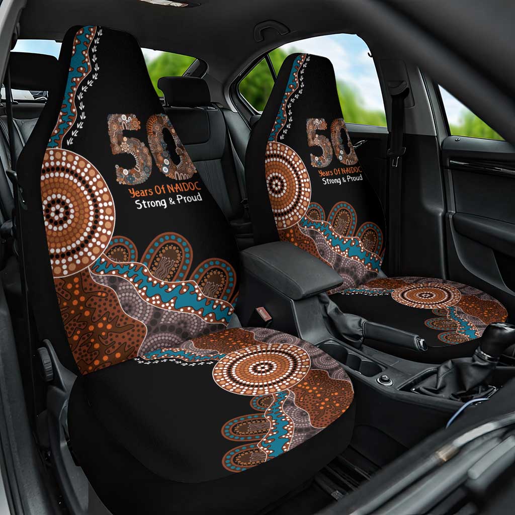 50 Years Of NAIDOC Car Seat Cover Strong and Proud Aboriginal Dot Painting No1