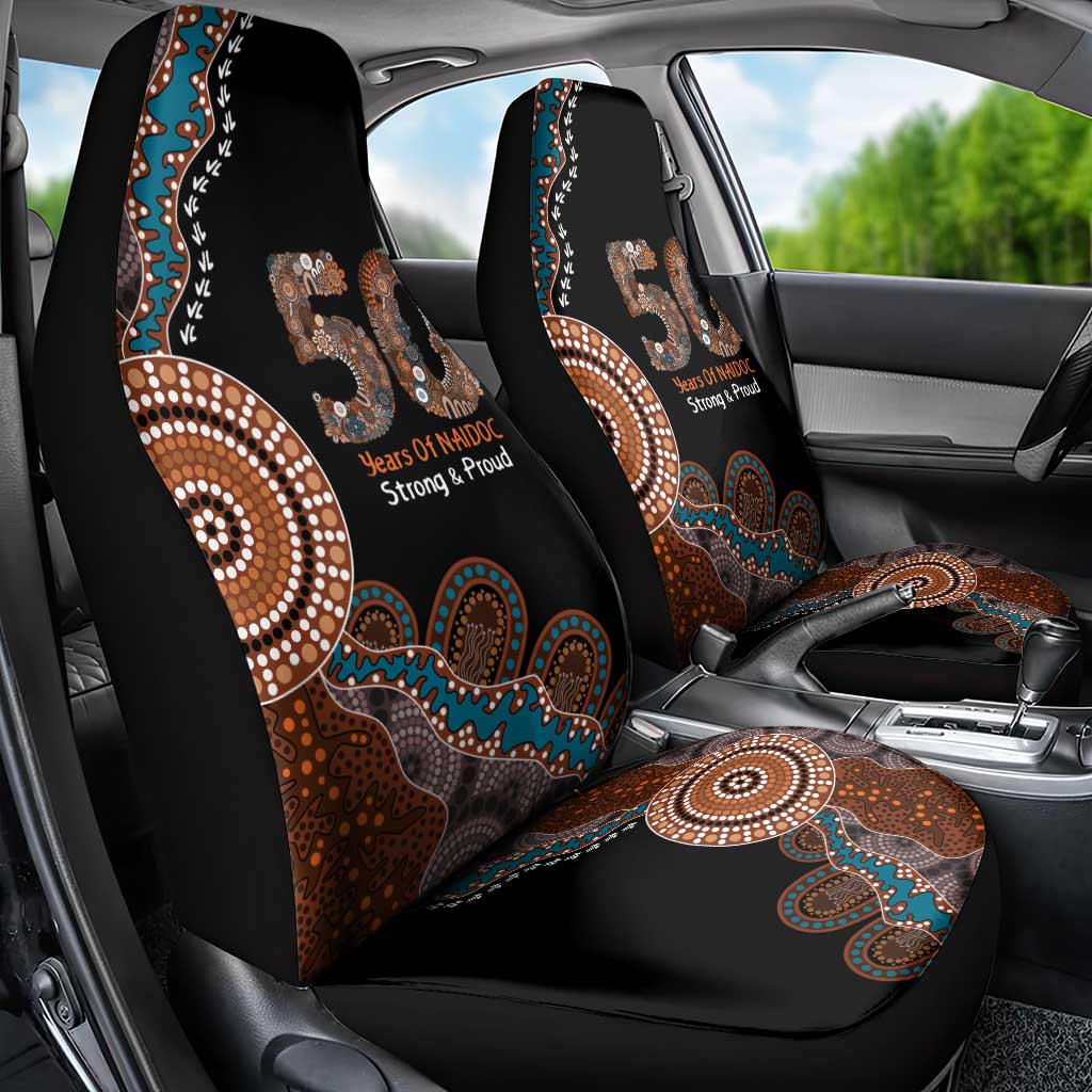 50 Years Of NAIDOC Car Seat Cover Strong and Proud Aboriginal Dot Painting No1