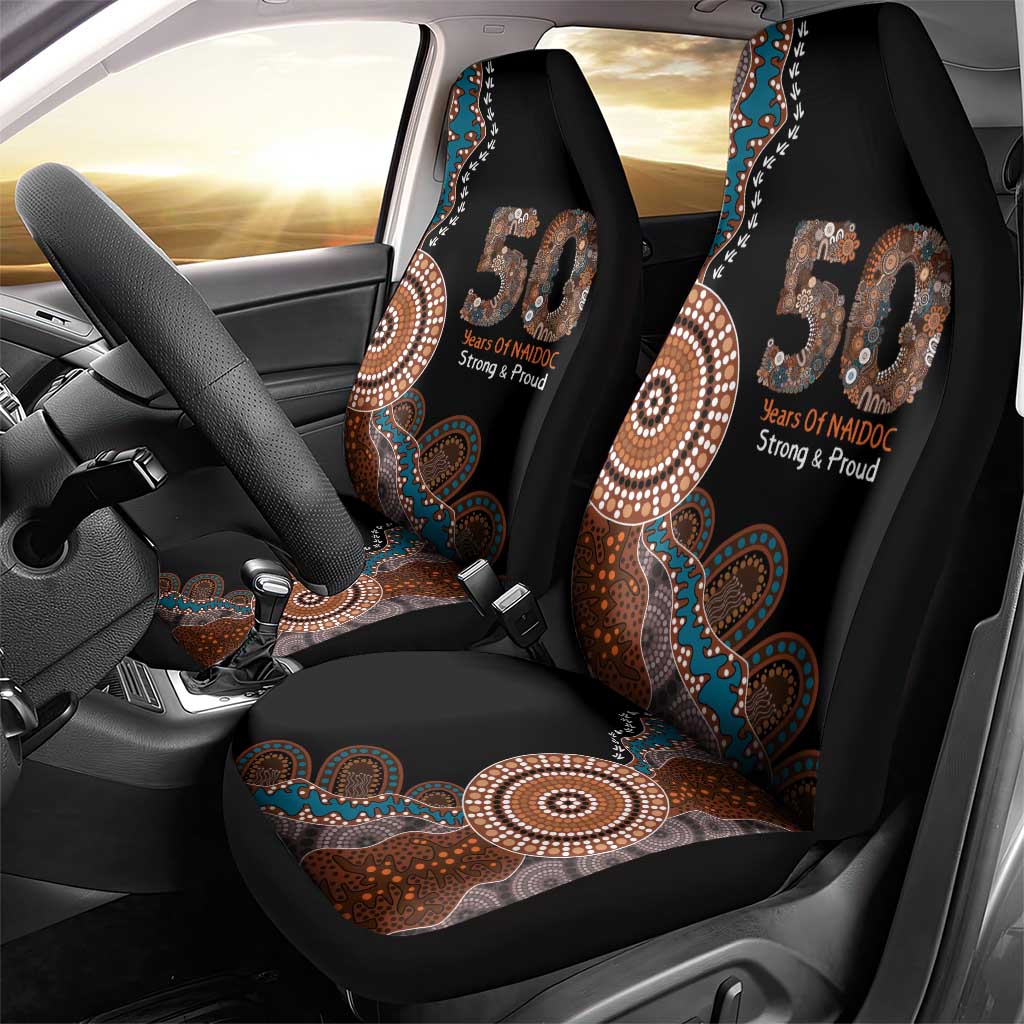 50 Years Of NAIDOC Car Seat Cover Strong and Proud Aboriginal Dot Painting No1