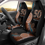 50 Years Of NAIDOC Car Seat Cover Strong and Proud Aboriginal Dot Painting No1
