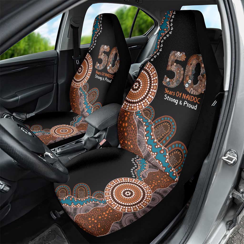 50 Years Of NAIDOC Car Seat Cover Strong and Proud Aboriginal Dot Painting No1
