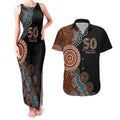 50 Years Of NAIDOC Couples Matching Tank Maxi Dress and Hawaiian Shirt Strong and Proud Aboriginal Dot Painting No1