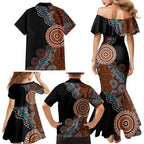 50 Years Of NAIDOC Family Matching Mermaid Dress and Hawaiian Shirt Strong and Proud Aboriginal Dot Painting No1