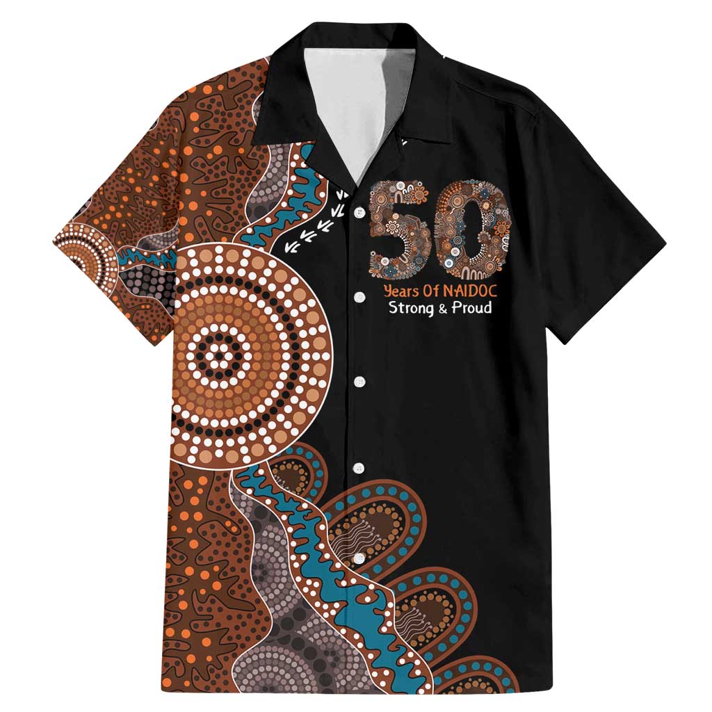 50 Years Of NAIDOC Family Matching Mermaid Dress and Hawaiian Shirt Strong and Proud Aboriginal Dot Painting No1