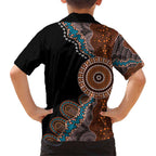 50 Years Of NAIDOC Family Matching Short Sleeve Bodycon Dress and Hawaiian Shirt Strong and Proud Aboriginal Dot Painting No1