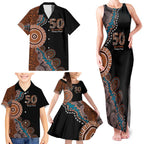 50 Years Of NAIDOC Family Matching Tank Maxi Dress and Hawaiian Shirt Strong and Proud Aboriginal Dot Painting No1