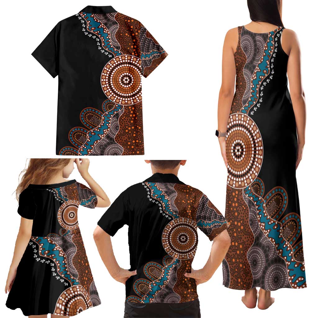 50 Years Of NAIDOC Family Matching Tank Maxi Dress and Hawaiian Shirt Strong and Proud Aboriginal Dot Painting No1