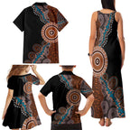 50 Years Of NAIDOC Family Matching Tank Maxi Dress and Hawaiian Shirt Strong and Proud Aboriginal Dot Painting No1