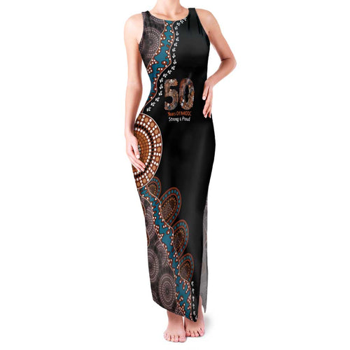 50 Years Of NAIDOC Family Matching Tank Maxi Dress and Hawaiian Shirt Strong and Proud Aboriginal Dot Painting No1