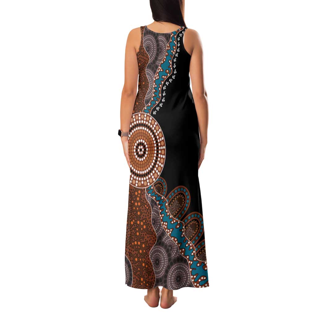 50 Years Of NAIDOC Family Matching Tank Maxi Dress and Hawaiian Shirt Strong and Proud Aboriginal Dot Painting No1