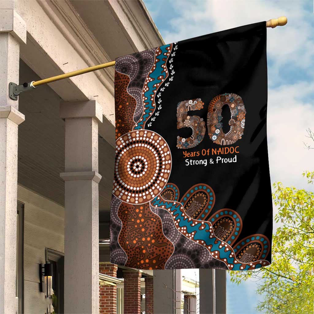 50 Years Of NAIDOC Garden Flag Strong and Proud Aboriginal Dot Painting No1