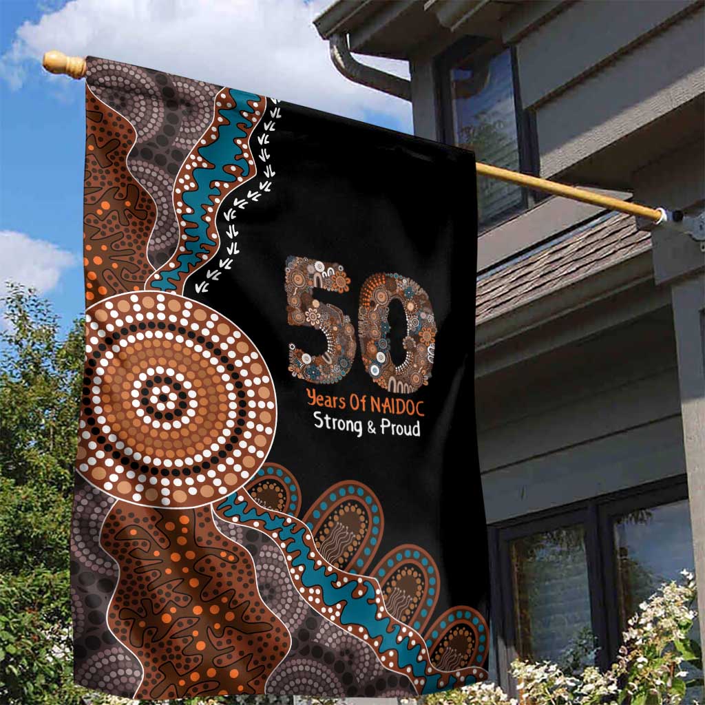 50 Years Of NAIDOC Garden Flag Strong and Proud Aboriginal Dot Painting No1