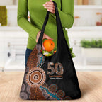 50 Years Of NAIDOC Grocery Bag Strong and Proud Aboriginal Dot Painting No1
