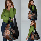 50 Years Of NAIDOC Grocery Bag Strong and Proud Aboriginal Dot Painting No1