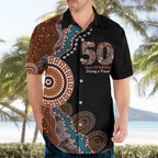 50 Years Of NAIDOC Hawaiian Shirt Strong and Proud Aboriginal Dot Painting No1