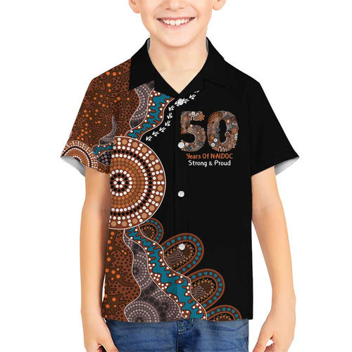 50 Years Of NAIDOC Hawaiian Shirt Strong and Proud Aboriginal Dot Painting No1