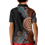 50 Years Of NAIDOC Kid Polo Shirt Strong and Proud Aboriginal Dot Painting No1