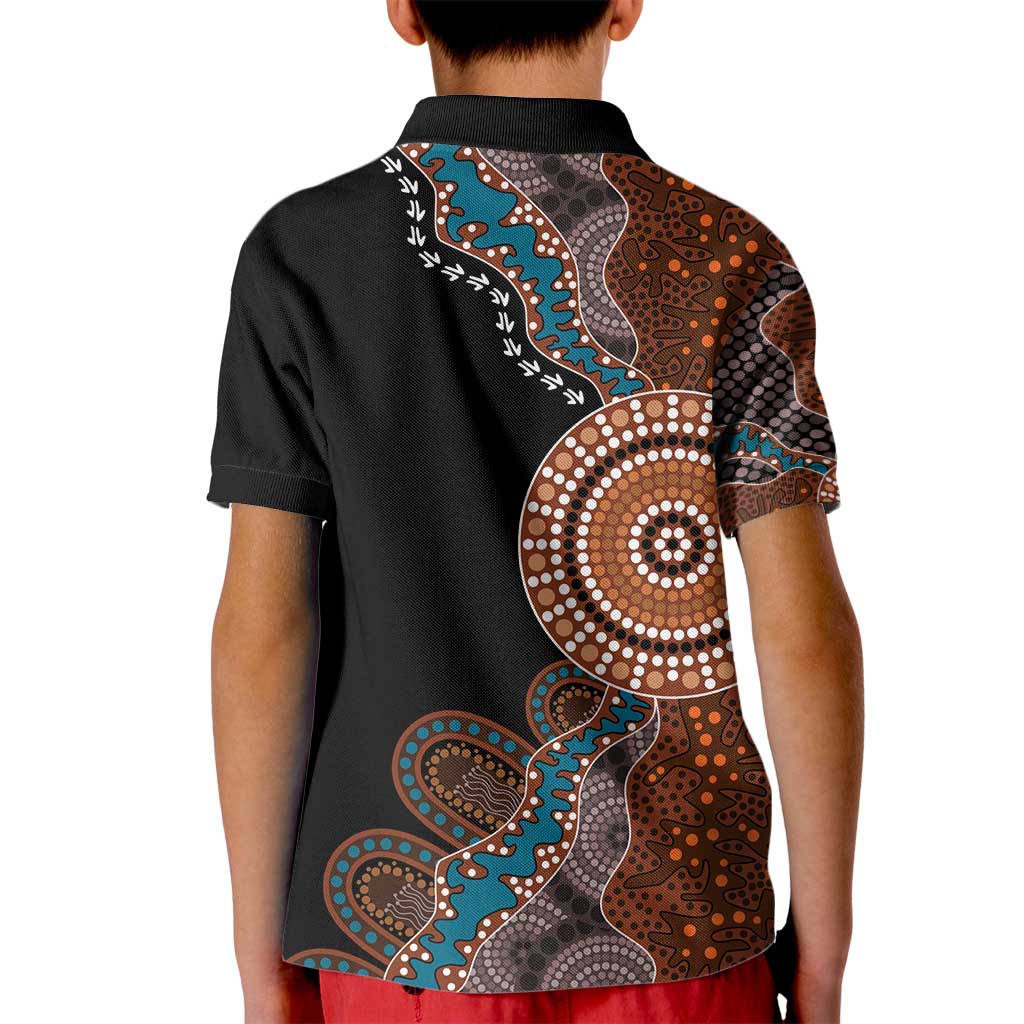 50 Years Of NAIDOC Kid Polo Shirt Strong and Proud Aboriginal Dot Painting No1