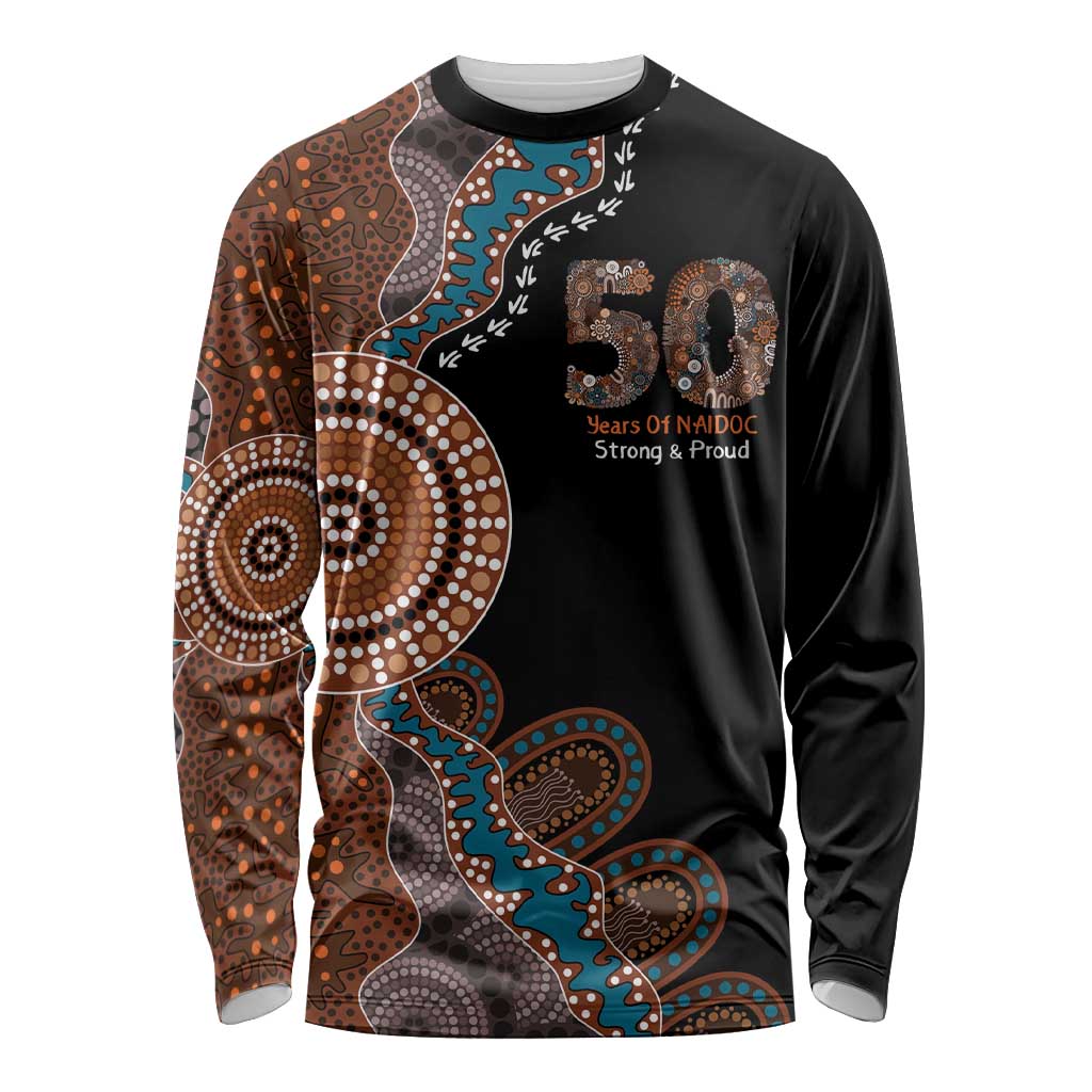 50 Years Of NAIDOC Long Sleeve Shirt Strong and Proud Aboriginal Dot Painting No1