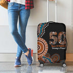 50 Years Of NAIDOC Luggage Cover Strong and Proud Aboriginal Dot Painting No1