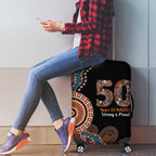 50 Years Of NAIDOC Luggage Cover Strong and Proud Aboriginal Dot Painting No1