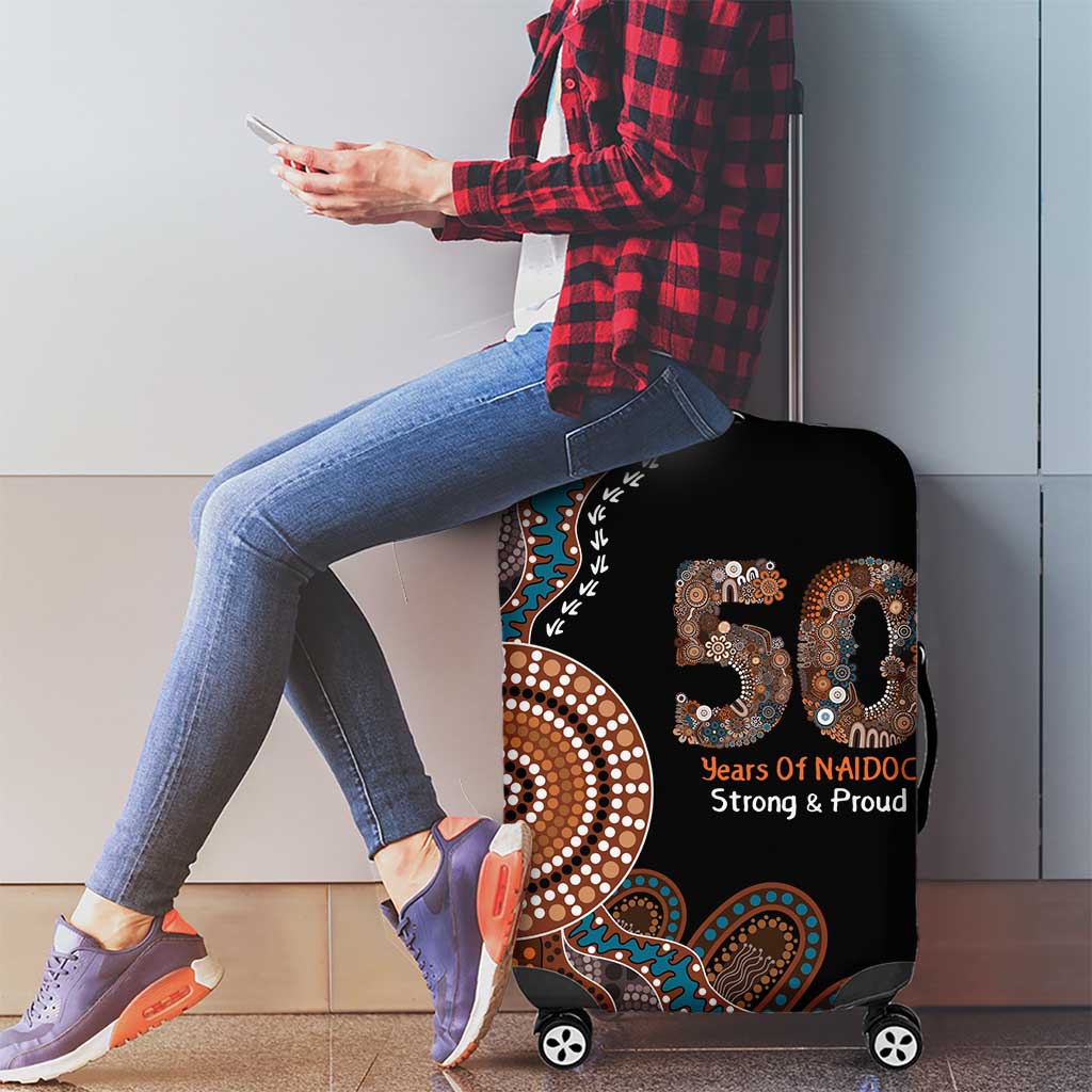 50 Years Of NAIDOC Luggage Cover Strong and Proud Aboriginal Dot Painting No1