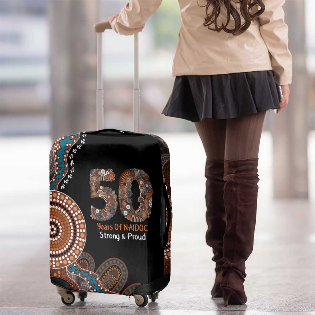 50 Years Of NAIDOC Luggage Cover Strong and Proud Aboriginal Dot Painting No1