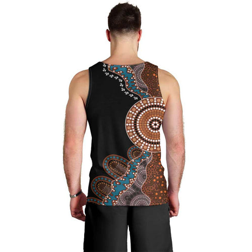 50 Years Of NAIDOC Men Tank Top Strong and Proud Aboriginal Dot Painting No1