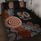 50 Years Of NAIDOC Quilt Bed Set Strong and Proud Aboriginal Dot Painting No1
