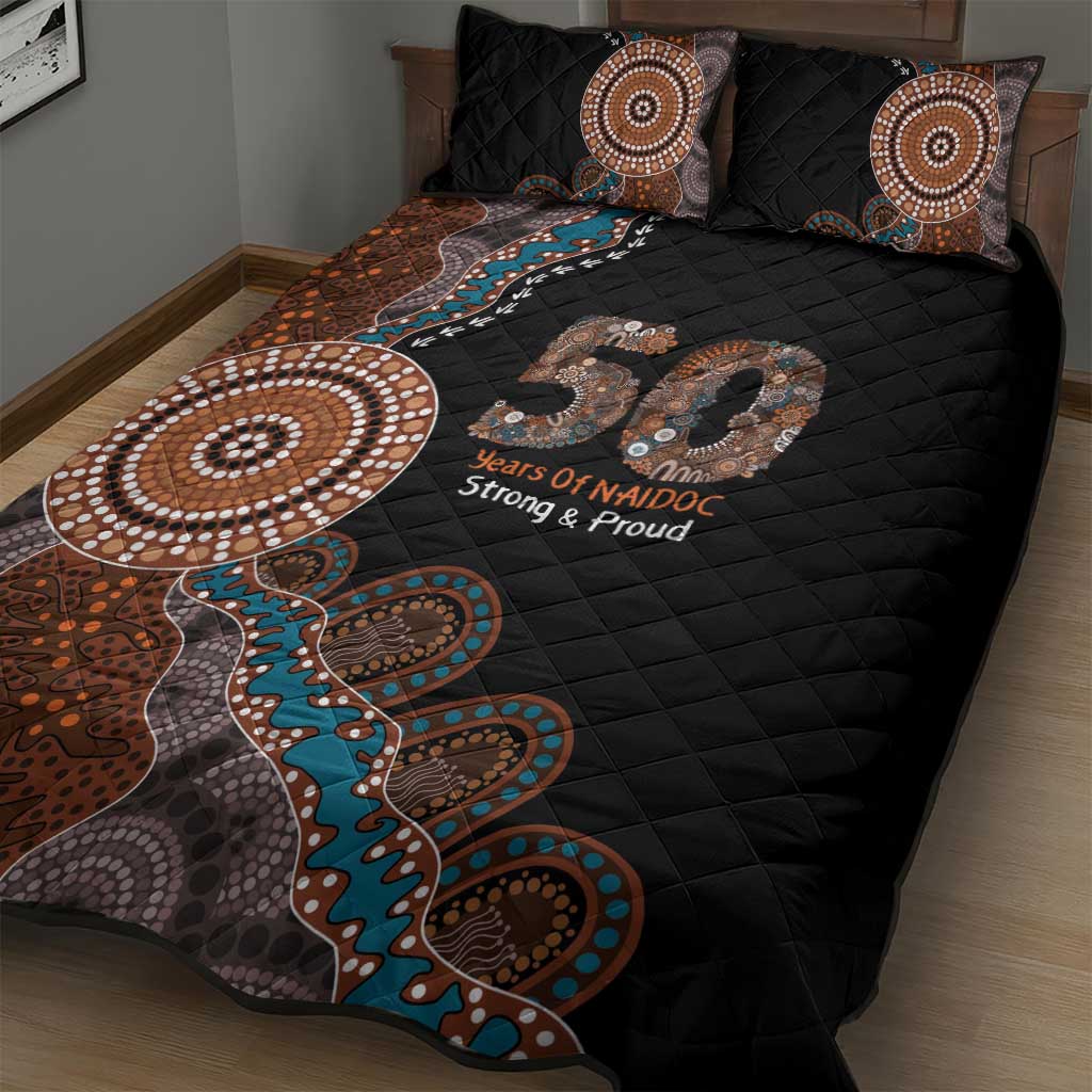 50 Years Of NAIDOC Quilt Bed Set Strong and Proud Aboriginal Dot Painting No1