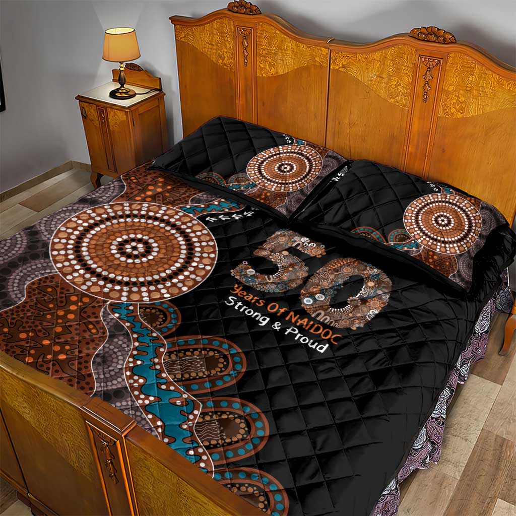 50 Years Of NAIDOC Quilt Bed Set Strong and Proud Aboriginal Dot Painting No1