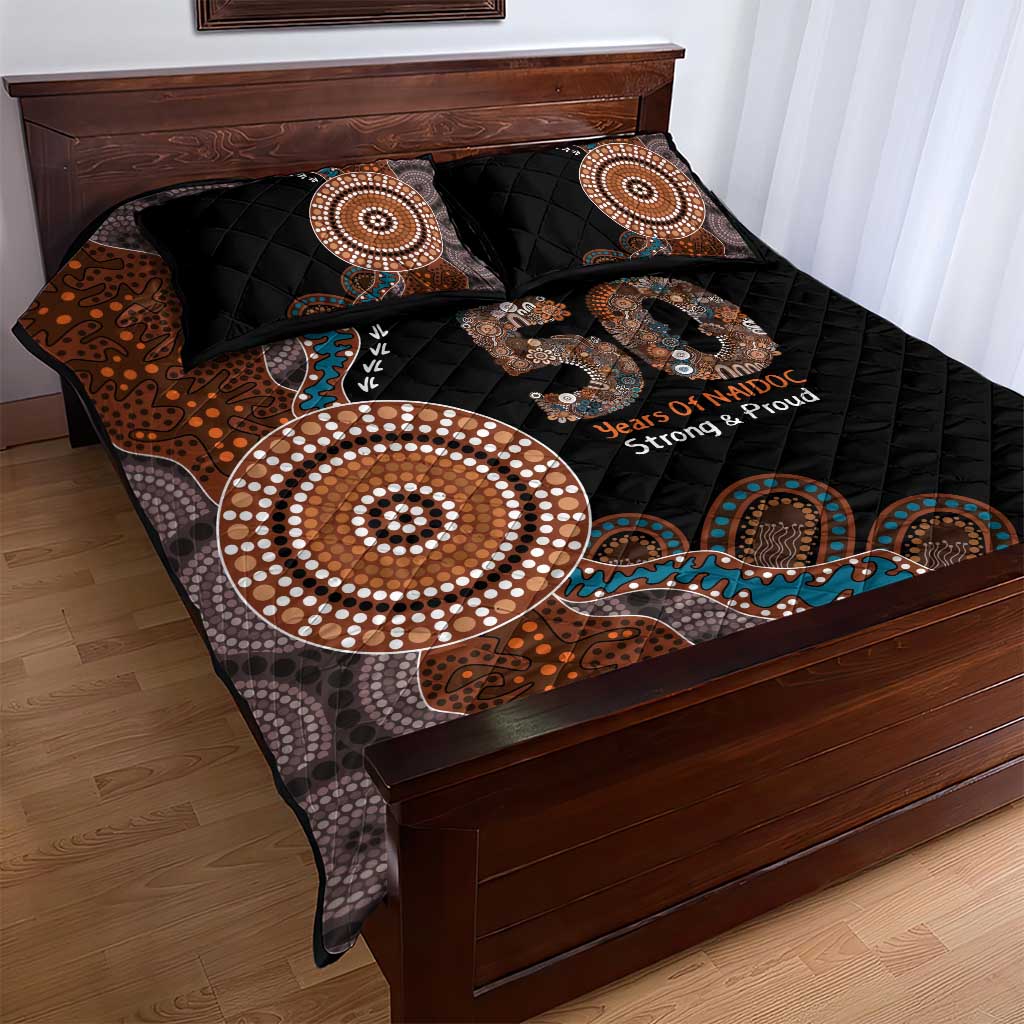 50 Years Of NAIDOC Quilt Bed Set Strong and Proud Aboriginal Dot Painting No1