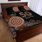50 Years Of NAIDOC Quilt Bed Set Strong and Proud Aboriginal Dot Painting No1