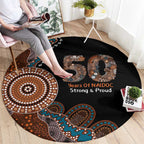 50 Years Of NAIDOC Round Carpet Strong and Proud Aboriginal Dot Painting No1