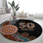 50 Years Of NAIDOC Round Carpet Strong and Proud Aboriginal Dot Painting No1