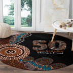 50 Years Of NAIDOC Round Carpet Strong and Proud Aboriginal Dot Painting No1