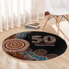 50 Years Of NAIDOC Round Carpet Strong and Proud Aboriginal Dot Painting No1