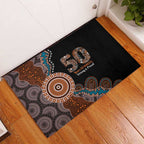 50 Years Of NAIDOC Rubber Doormat Strong and Proud Aboriginal Dot Painting No1