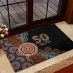 50 Years Of NAIDOC Rubber Doormat Strong and Proud Aboriginal Dot Painting No1