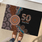 50 Years Of NAIDOC Rubber Doormat Strong and Proud Aboriginal Dot Painting No1