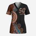 50 Years Of NAIDOC Scrub Top Strong and Proud Aboriginal Dot Painting No1 - Aussie Hoodie
