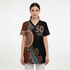 50 Years Of NAIDOC Scrub Top Strong and Proud Aboriginal Dot Painting No1 - Aussie Hoodie