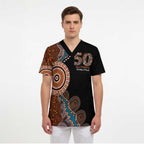 50 Years Of NAIDOC Scrub Top Strong and Proud Aboriginal Dot Painting No1 - Aussie Hoodie