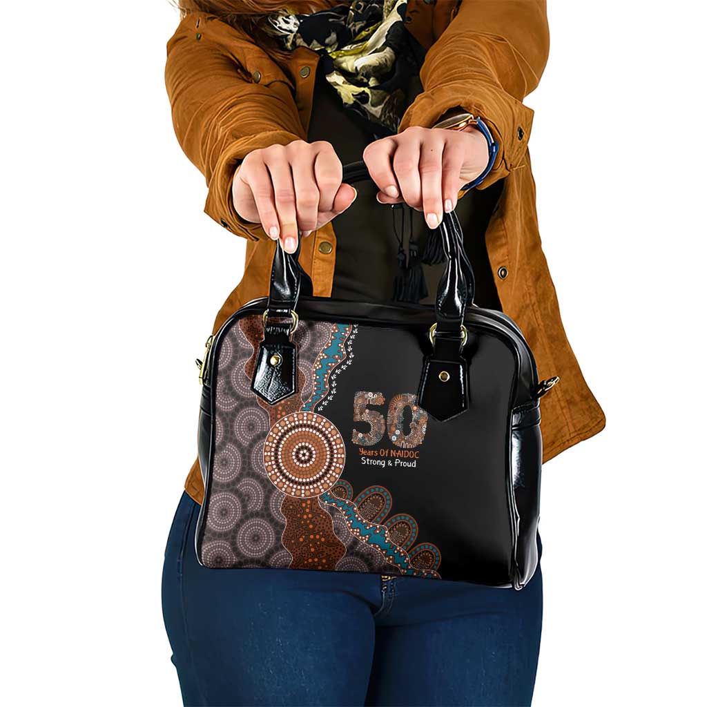 50 Years Of NAIDOC Shoulder Handbag Strong and Proud Aboriginal Dot Painting No1